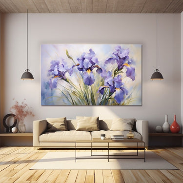 Watercolor Painting of Iris Flowers
